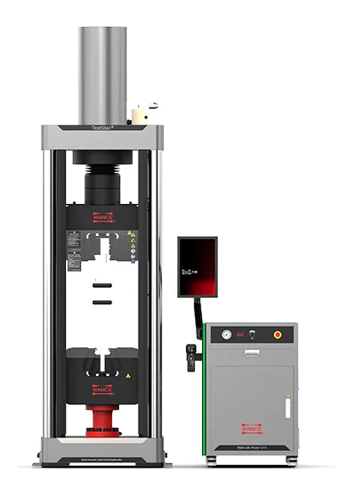 Máquina universal de ensaio servo-hidráulica, espaço único, garra de ação em cunha