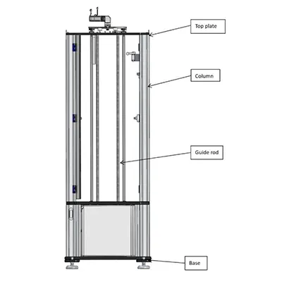 Estrutura de alta estabilidade com sistema de guia de precisão